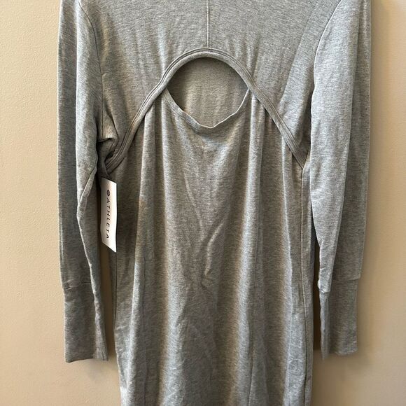 Athleta NWT Crossover Sweatshirt Dress in Heather Gray Size S - Picture 4 of 6